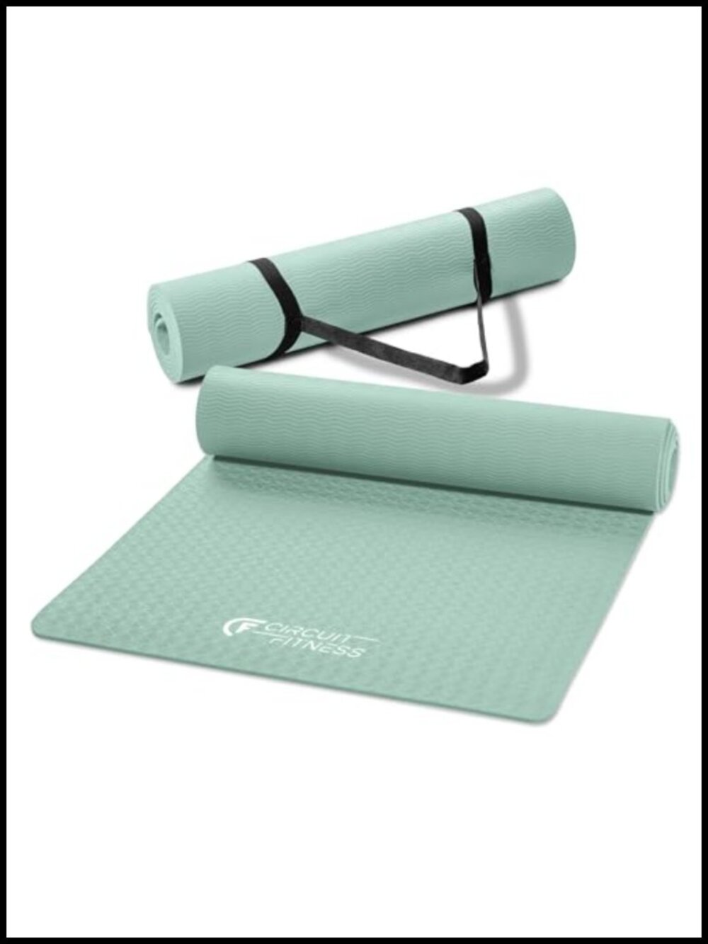 Non-Slip TPE Exercise Yoga Mat with Carrying Strap Multi-Purpose 74x24